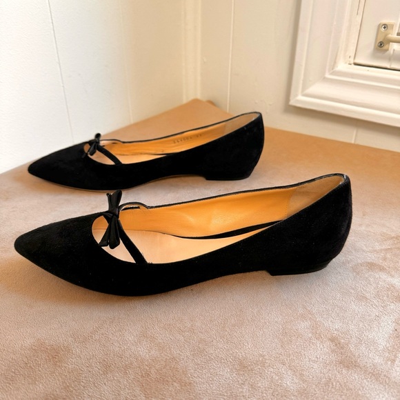 ❤️ Armani Collezioni Suede Silk Bow Flats Shoes 37 X5V004 6.5 7 Authentic Ballet - Picture 4 of 10